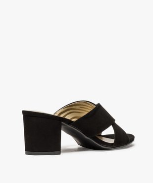 Sandales femme mules à talon unies à brides croisées vue4 - GEMO(URBAIN) - GEMO