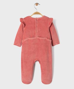 Pyjama en velours à épaules volantées et pont-dos pressionné bébé vue3 - GEMO 4G BEBE - GEMO