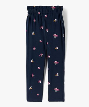 Pantalon fille imprimé avec taille élastiquée et ceinture à nouer vue4 - GEMO (ENFANT) - GEMO