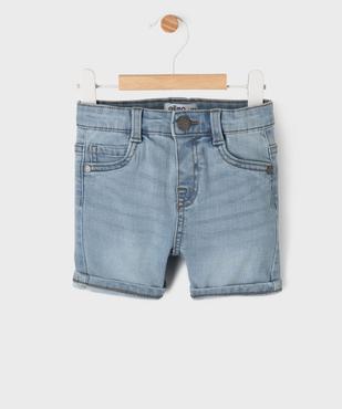 Bermuda en jean slim extensible bébé garçon vue1 - GEMO 4G BEBE - GEMO