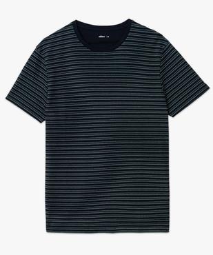Tee-shirt à manches courtes en maille texturée à rayures homme vue4 - GEMO