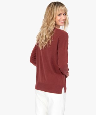 Pull femme à col V en maille ultra douce vue3 - GEMO (MAILLE) - GEMO