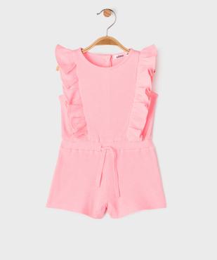 Combishort en maille nid d’abeille bébé fille vue1 - GEMO(BEBE DEBT) - GEMO