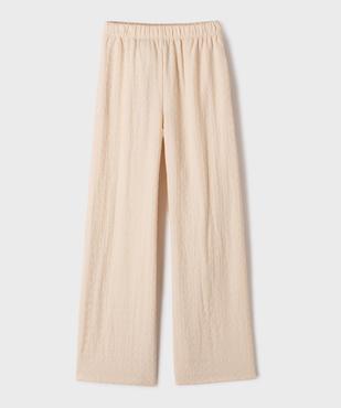Pantalon large et fluide en matière texturée fille vue1 - GEMO 4G FILLE - GEMO
