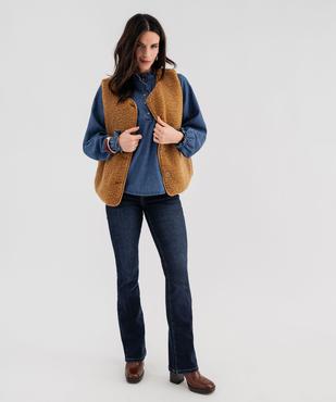 Blouse en denim avec fronces femme vue4 - GEMO 4G FEMME - GEMO