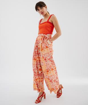 Débardeur en maille côtelée extensible à bretelles froncées femme vue5 - GEMO(FEMME PAP) - GEMO