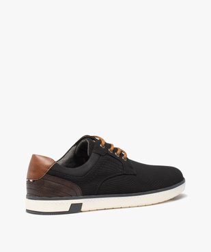 Derbies homme dessus toile à semelle contrastée vue4 - GEMO(URBAIN) - GEMO