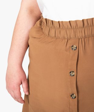 Jupe midi femme grande taille à taille élastiquée avec boutons vue2 - GEMO (G TAILLE) - GEMO