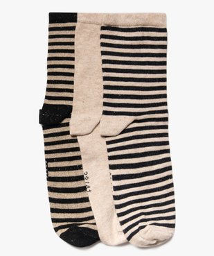 Chaussettes tige haute à détails pailletés femme (lot de 3 paires) vue1 - GEMO(HOMWR FEM) - GEMO