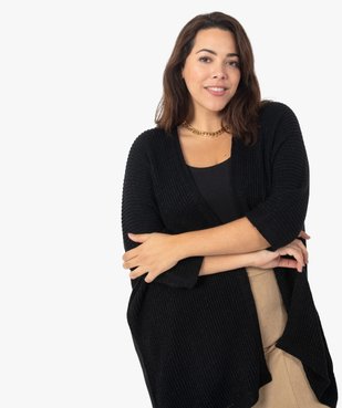 Gilet femme loose à manches courtes discrètement pailleté vue2 - GEMO (G TAILLE) - GEMO