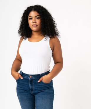 Débardeur femme grande taille uni en coton extensible vue2 - GEMO 4G GT - GEMO