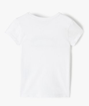 Tee-shirt fille à manches courtes et inscription pailletée vue3 - GEMO (ENFANT) - GEMO