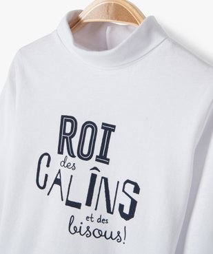 Tee-shirt à message manches longues et col roulé bébé garçon vue2 - GEMO 4G BEBE - GEMO