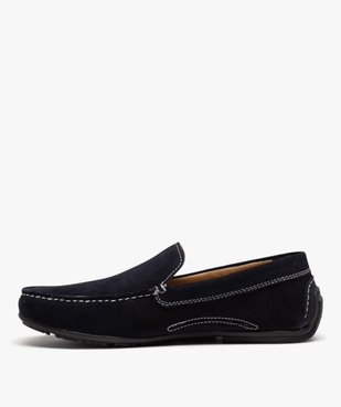 Mocassins homme unis en cuir velours vue3 - GEMO (CASUAL) - GEMO