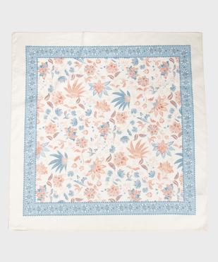 Foulard carré en coton imprimé femme vue1 - GEMO 4G FEMME - GEMO