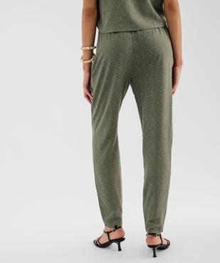 Pantalon à taille élastiquée en viscose fluide imprimée femme vue3 - GEMO 4G FEMME - GEMO