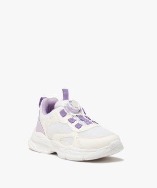 Baskets fille bicolores en mesh avec lacets à boucle rotati vue3 - GEMO 4G FILLE - GEMO