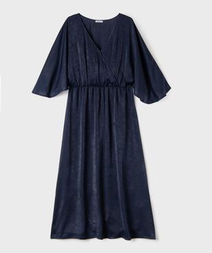 Robe longue en voile satiné à encolure cache-cœur femme grande taille vue4 - GEMO (G TAILLE) - GEMO