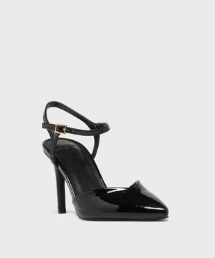 Escarpins slingback vernis à talon haut femme - Follow Me vue2 - FOLLOW ME - GEMO