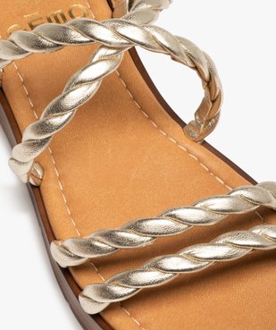 Sandales femme à brides torsadées métallisées vue6 - GEMO (CASUAL) - GEMO