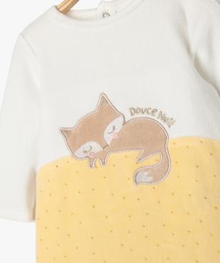 Pyjama en velours avec motif renard bébé fille vue2 - GEMO 4G BEBE - GEMO