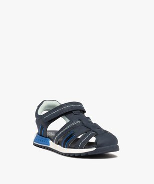Sandales garçon unies à brides multiples vue2 - GEMO (ENFANT) - GEMO