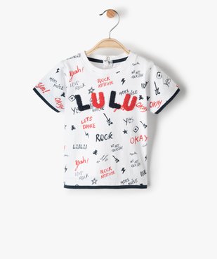 Tee-shirt bébé garçon inscriptions rock – Lulu Castagnette vue2 - LULUCASTAGNETTE - GEMO