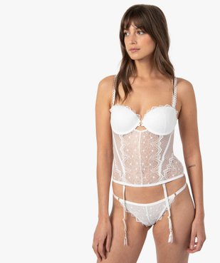 Culotte femme en dentelle avec finitions festonnées vue3 - GEMO(HOMWR FEM) - GEMO