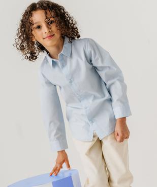 Chemise unie à manches longues garçon vue4 - GEMO 4G GARCON - GEMO