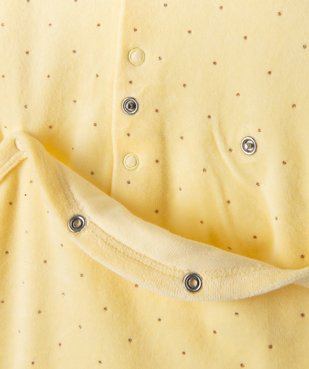 Pyjama dors-bien en velours avec volants sur les épaules bébé fille vue3 - GEMO(BB COUCHE) - GEMO