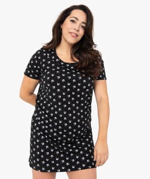 Chemise de nuit femme grande taille à manches courtes avec motifs vue2 - GEMO(HOMWR FEM) - GEMO