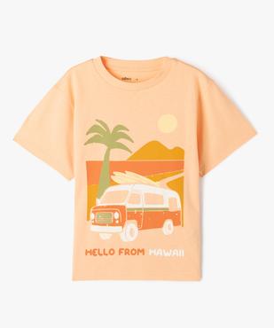 Tee-shirt manches courtes coupe oversize à motif plage garçon vue1 - GEMO (ENFANT) - GEMO