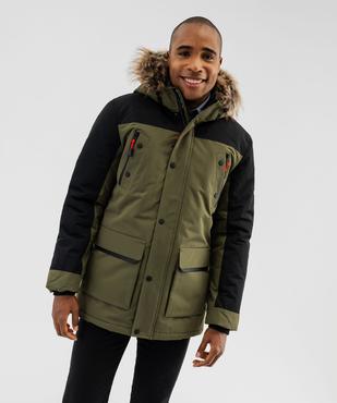Parka bicolore avec capuche bordée ce fourrure imitation homme - Tokyo Laundry vue2 - TOKYO LAUNDRY - GEMO