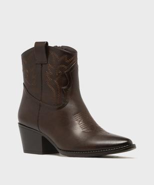 Boots santiags avec dessus brodé femme - Follow Me vue2 - FOLLOW ME - GEMO