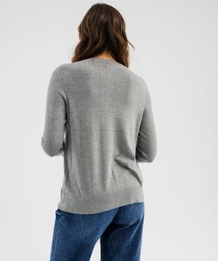 Gilet à col rond en maille fine femme vue4 - GEMO 4G FEMME - GEMO