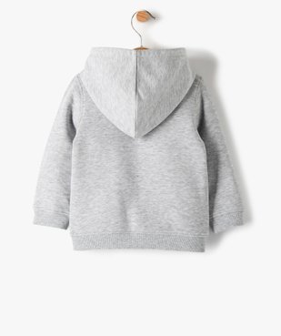 Sweat bébé garçon avec capuche et fermeture zippée vue4 - GEMO C4G BEBE - GEMO