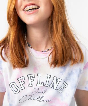 Tee-shirt fille large et court tie-and-dye vue1 - GEMO (JUNIOR) - GEMO