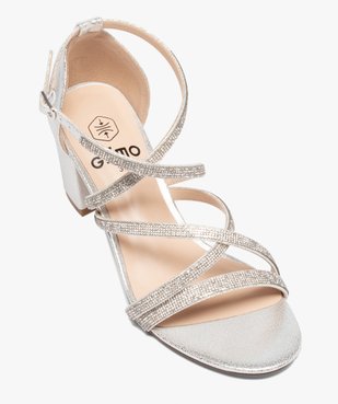 Sandales femme à talon fermé et fines brides strass vue6 - VALENTINA BALDA - GEMO