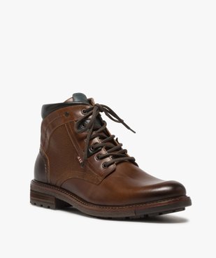 Boots homme zippés à lacets dessus cuir et col rembourré vue2 - Nikesneakers (CASUAL) - Nikesneakers