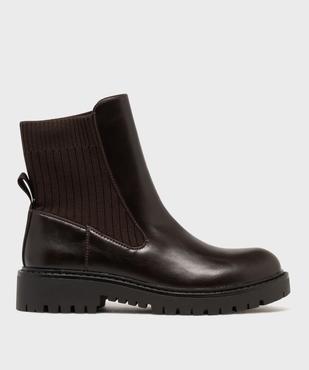 Boots femme à col chaussette avec semelle crantée  vue1 - 5 MILES - GEMO