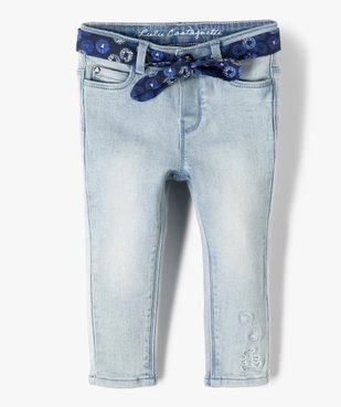 Jean fille délavé avec ceinture bandana – LuluCastagnette vue1 - LULUCASTAGNETTE - GEMO