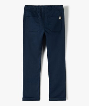 Pantalon garçon en toile extensible avec taille élastiquée vue4 - GEMO (ENFANT) - GEMO