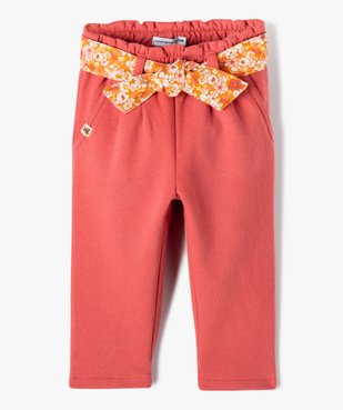 Pantalon carotte en molleton avec ceinture fleurie bébé fille - LuluCastagnette vue1 - LULUCASTAGNETTE - GEMO