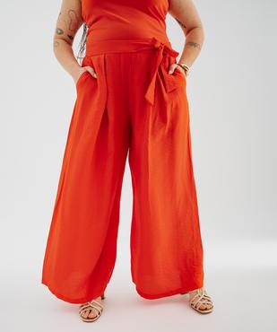 Pantalon large en viscose texturée femme grande taille vue1 - GEMO 4G GT - GEMO