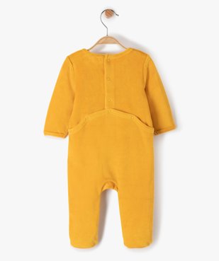 Pyjama bébé en velours avec inscription sur l’avant vue3 - GEMO(BB COUCHE) - GEMO