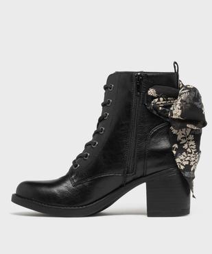 Bottines à talon avec foulard en voile fleuri femme vue3 - EMILIA ROSA G4G - GEMO