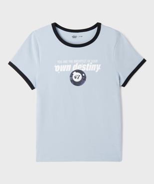 Tee-shirt manches courtes en jersey de coton imprimé fille vue1 - GEMO 4G FILLE - GEMO
