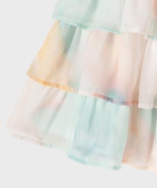 Jupe courte à volants tie and dye fille vue2 - GEMO 4G FILLE - GEMO