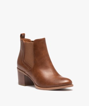 Boots femme unies à talon moyen style Chelsea vue3 - VALENTINA BALDA - GEMO