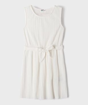 Robe courte sans manches plissée à ceinture fille vue1 - GEMO 4G FILLE - GEMO